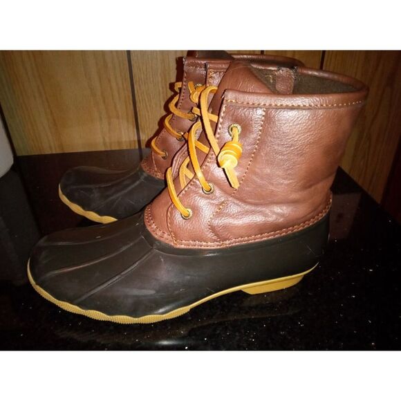 Sperry Top-Sider‎ Kids Saltwater Duck Boot Brown Girls Winter Rain Boots Size 5M - Picture 1 of 12